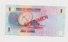 Specimen  Sierra Leone 1 Leone Banknote Paper Unc P-new