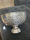 Vintage 12 Round Silver Plate Champagne Cooler Chiller Wine Ice Bucket Pedestal