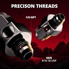 6an Male Flare To -6 Female Swivel With 1 8  Npt Gauge An6 With 1 8 Npt Port
