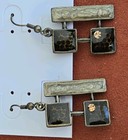 Modernistic Brasstone Enamel rhinestone Necklace earring Set