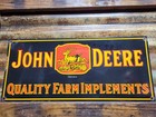 Vintage John Deere Porcelain Sign Old Farming Tractor Equipment Sales 1954 Farm