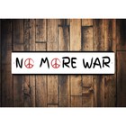 No More War Peace Symbol Metal Street Sign Wall Decor Mounted Plaque