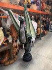 Dragon Green Sitting On Post Mythical Prop Resin Theme Decor Life Size Statue