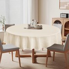 Linen Textured Round Tablecloth  Slubby Lightweight Table Cloth 60 Inch  Wate   