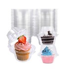 200 Pack Individual Cupcake Containers Plastic Cupcake Boxes Cupcake Holders    