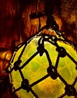Tiki Bar Glass Float Light Lamp 10    Real Drilled Vintage Japanese Fishing Ball