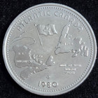 1980 Moncton New Brunswick Air Canada Silver Broom Curling Trade Dollar Token
