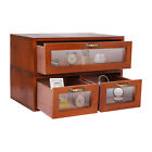 Vintage Desk Organizer Tabletop Storage Organization Box W  3 Drawers For Office