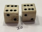 Authentic Vintage Pair Bone  bovine  Dice 1 2   