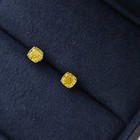 1 Ct Lab Grown Round Yellow Diamond Stud Earring 14k White Gold