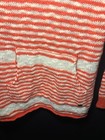 Roxy Orange   White Striped Knit Hooded Sweater   Kangaroo Pocket   Size L