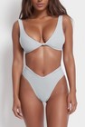 Geluboao Women s White Bikini Sets High Waisted Thong Bottom Sexy V Neck M