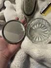 Real Vintage Silver Boar Hair Brush  Comb And Powder Dish With Mirror