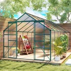 16  X 8  Polycarbonate Walk-in Garden Greenhouse Kit W  Sliding Door  Clear