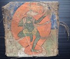 Four C19th Mongolian Or Tibetan Tsaklis Paint On Cloth  3 Bardo Beings  1 Deity