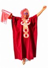 Women   s Red African Kaftan Boubou Robe Outfit With Matching Headwrap One Size