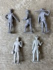 Lot  5  Louis Marx Ww2 World War 2 Ii Gray German   U s a  Soldiers 60mm Figure
