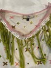 Rare  Fendi By Karl Lagerfeld 2000 Embroidered Fringe Mother Of Pearl Top Sz 42
