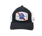Pabst Blue Ribbon Pbr Adjustable Mesh Back Navy Blue   White Hat