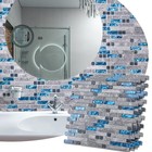 Art3d Grout Decorative Tile  Blue gray  Glass  For Kitchen Backsplash Or Bathroo