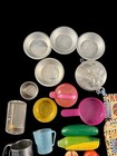 Vintage Lot Of Kids Play Toy Kitchen Veggies Sifter Rolling Pins Kettle   More