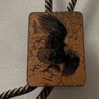 Vintage Americana Bald Eagle Lucite Western Bolo Tie W metal Ends