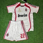 Kids Kaka 22 Milan 2007 Kit Jersey  Shorts Vintage Away Football Final Cl Ac