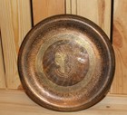Vintage Egyptian Ornate Hand Made Engraved Brass Wall Hanging Plate Cleopatra