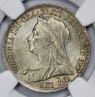 1899 Great Britain Shilling Ngc Ms 64 Grape Rainbow Toned Reverse