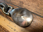Vintage Polished Bronze Single Block W scissor Hook 2  Pulley Sheave  1 2  Line