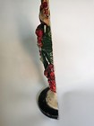 Vintage Hubley Cast Iron Painted Floral Doorstop    poppies    1920s