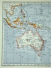 1896 Map Australia New Zealand Hawaii Tahiti Singapore Philippines Fiji Oceania