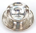 Wallace Sterling Rose Point Gravy Boat With Attached Underplate 4640-9