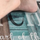 Farmhouse Anti-fatigue Kitchen Rug Set Of 2 Brown Teal Home Sweet Wood Vintag   