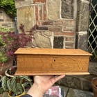 Vintage Wooden Storage Box Trinkets Stationery Jewellery Patina Rustic Chest 