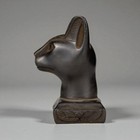 Rare Ancient Egyptian Antique Black Statue Bust Of Head Goddess Bastet Egypt Bc