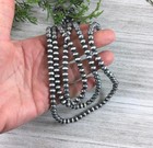Real 925 6mm Sterling Silver Bead  Necklace  Oxidized Sterling Silver  Classic 