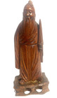 Hand Carved Wood Asian Boxwood Figure 5  Tall Man With Hair Bun   Robe