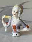 Beauty Antique Porcelain Pin Cushion Half Doll 2  Rare Vintage Collectible Gifts