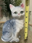 Vintage Mid-century 7  Blue-gray Ceramic Cat Figurine     Made In Japan
