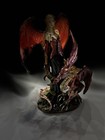 Ebros Red Fairy Dragon Figurine 8 h Pixie Fire Fairy W  Chained Dragon Figurine