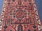 Antique Turkish Tribal Rug 4 8  X 6 1  Rust Orange Geometric Vintage Area Carpet