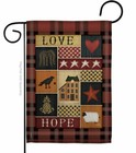 Primitive Collage Love Hope Garden Flag Country Living Yard House Banner