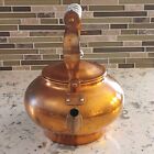 Vintage Copper Tea Kettle Ceramic Handle Blue White Teapot Made In Korea Flaws