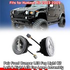 Pair Led White Front Fog Drl Daytime Running Lights For Hummer H2 2003-2009