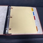 National Red Faux Leather 3 Ring Binder W graph Paper And Tabbed Separators Vtg