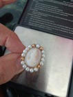 Ring Carved Cameo 10kt S  7  1 2   Pearls Natural Organic Very Beautiful 