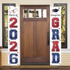  Graduation Decorations Class Of 2026  Red   Blue Congrats Grad White   Blue