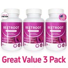 3pcs Rosabella Organic Beet Root 60 Capsules Natural Energy Boost Blood Pressure