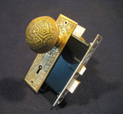 Nice Antique Victorian Decorative Eastlake Mortise Door Lock Set Corbin Ceylon